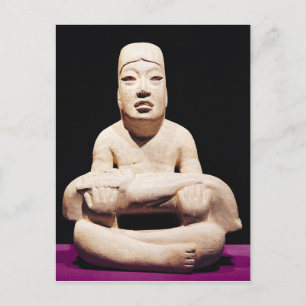 Cartão Postal Figura de pernas cruzadas segurando um bebê, Olmec