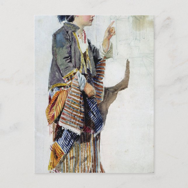 Cartão Postal Figura de uma menina com traje turco, século XIX (Frente)