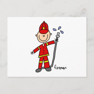 Cartão Postal Figura do Fireman Stick