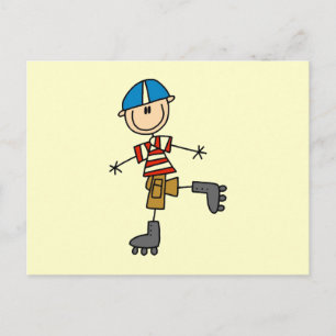 Cartão Postal Figura do Roller Skating Stick