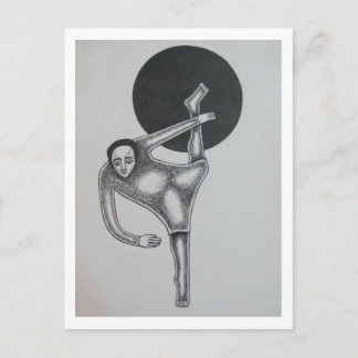Cartão Postal Figura Dobrada e Círculo Preto por Hassan Wahba