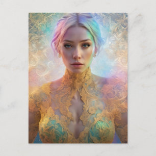 Cartão Postal Figura feminina no local do Pastel