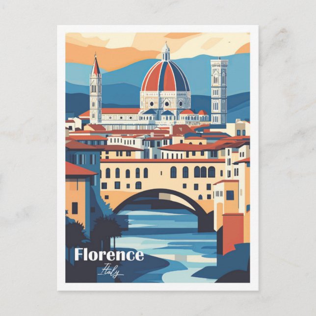Cartão Postal Figura Florence Italy Trabalho de arte Viagem Plac (Frente)