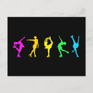 Cartão Postal Figura Pincéis Pastel Rainbow