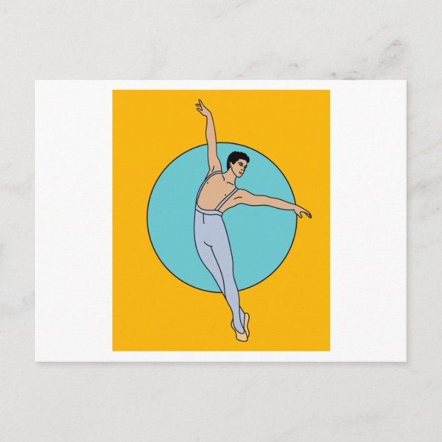 Cartão Postal Figuras de Bailarina de Ballet Dançando (Frente)