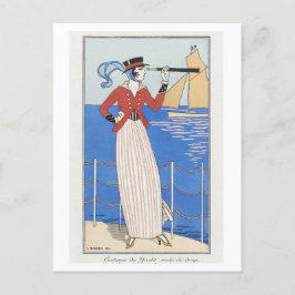 Cartão Postal Figurino de Arte Fina de Yacht nº 164, de Barbier