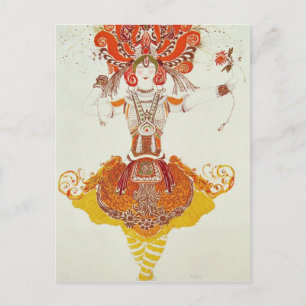Cartão Postal Figurino de balé para "O Pássaro de Fogo", de St