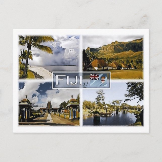 Cartão Postal Fiji - Mosaico - (Frente)