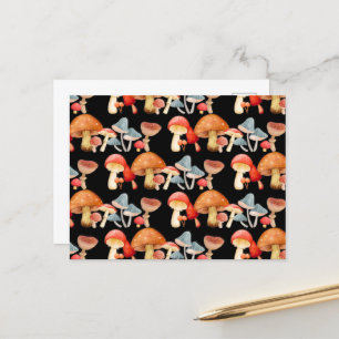 Cartão Postal Fila de Cute Mushroom Fungi Lover Mycology