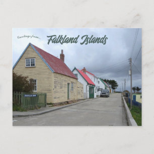 Cartão Postal Fila Pioneira Stanley Ilhas Falkland