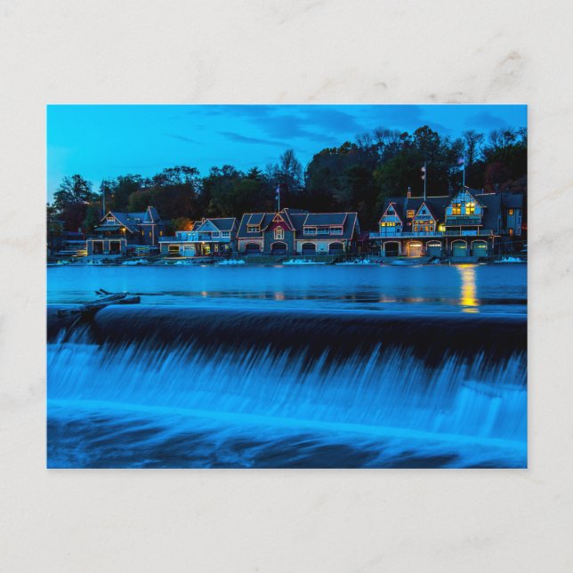 Cartão Postal Filadélfia Boathouse Row Ao Sunset (Frente)