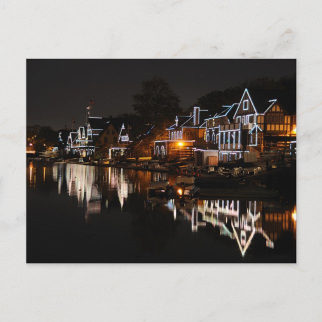 Cartão Postal Filadélfia Boathouse Row Ao Sunset (Frente)
