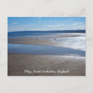 Cartão Postal Filey Beach, North Yorkshire, Inglaterra, Postcard