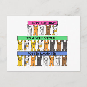 Cartão Postal Filha Adotiva Feliz Aniversário