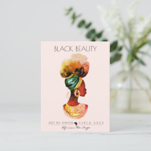 CARTÃO POSTAL FILHA AFRICANA DOURADA NECKLACE BELA MULHER NEGRA