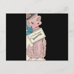 Cartão Postal Filha de Poodle Vintage