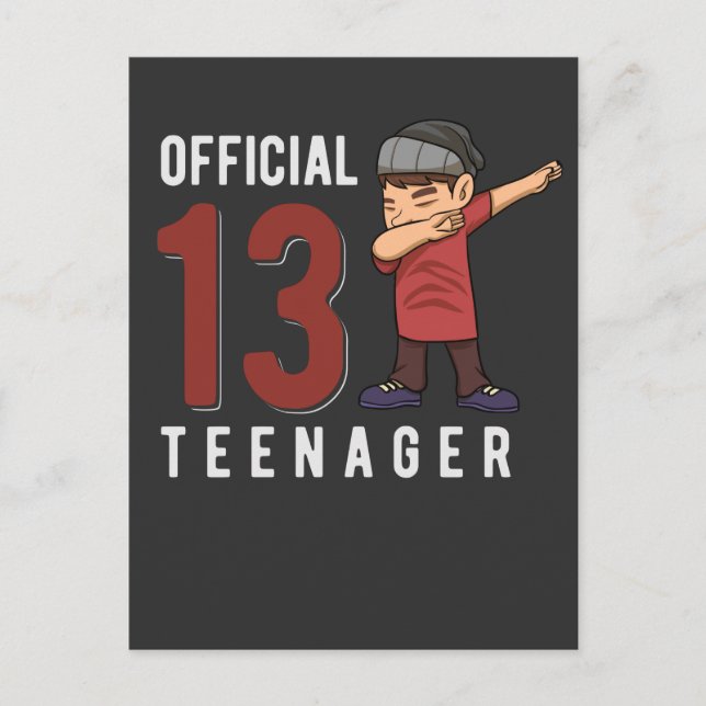 Cartão Postal Filho adolescente oficial de Dabbing com 13 anos d (Frente)