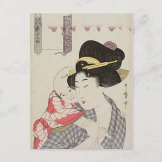 Cartão Postal Filho Carregando-Mãe (Utamaro)