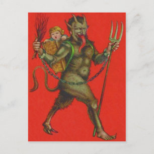 Cartão Postal Filho do Sequestro do Comutador Red Krampus Pitchf