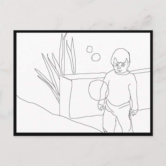 Cartão postal - Filho e Bolhas (Frente)