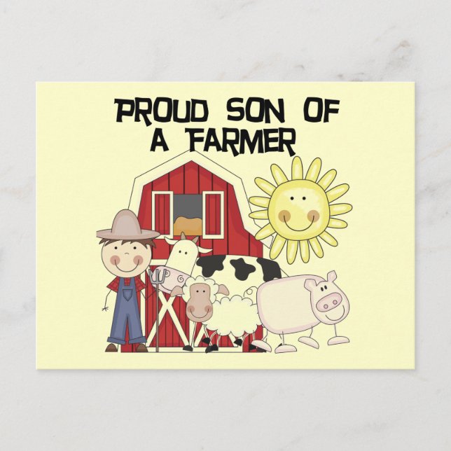 Cartão Postal Filho orgulhoso do camiseta e dos presentes de um (Frente)