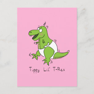 Cartão Postal Filhos De Dinossauro Cute Baby T-Rex
