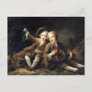 Cartão Postal Filhos de Duc de Bouillon - Francois Drouais