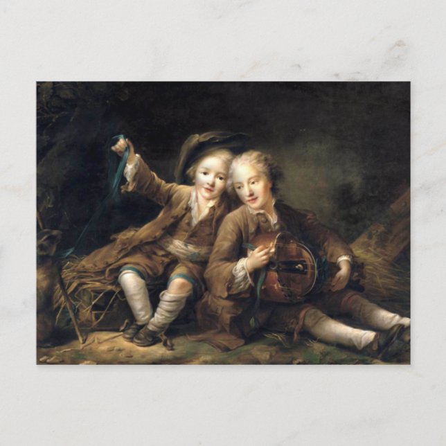 Cartão Postal Filhos de Duc de Bouillon - Francois Drouais (Frente)