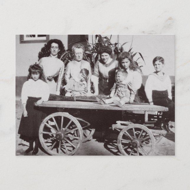 Cartão Postal Filhos do Czar: Marie, Anastasia & Alexis Romanov (Frente)