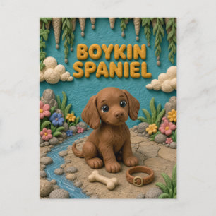 Cartão Postal Filhote de Boykin Spaniel Fofo, Cachorrinho