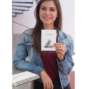 Cartão Postal Filhote de Foca Charmoso em Aquarela, personalizad