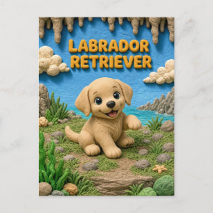 Cartão Postal Filhote de Labrador Retriever Fofo, Cachorro Bebê