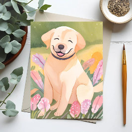 Cartão Postal Filhote de Labrador Retriever | Labrador Cute Wate