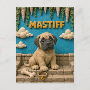 Cartão Postal Filhote de Mastim Fofo, Cachorrinho