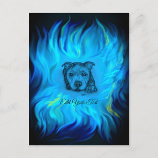 Cartão Postal Filhote Staffy Azul
