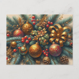 Cartão Postal Filial de Natal com Bolas Vermelhas