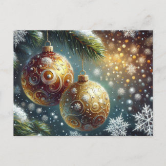 Cartão Postal Filial de Natal com Douradas Bolas