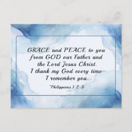 Cartão Postal Filipenses 1:2-3 Graça e Paz a Você, Bíblia