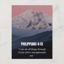 Cartão Postal Filipenses 4:13 Versículo da Bíblia Montanha & Flo