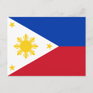 Cartão Postal Filipinas - Bandeira das Filipinas