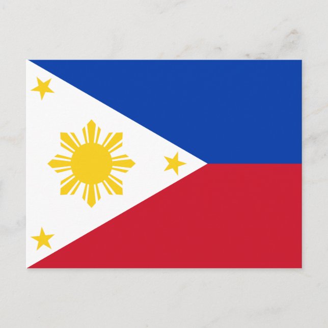 Cartão Postal Filipinas - Bandeira das Filipinas (Frente)