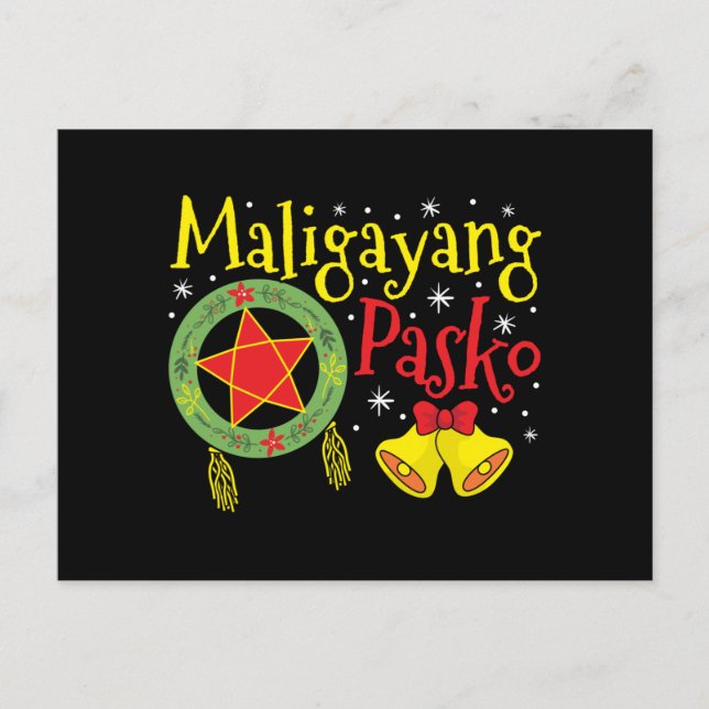 Cartão Postal Filipinas Filipino Natal Maligayang Pasko (Frente)