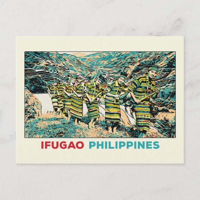 Cartão Postal Filipinas, Ifugao pessoas Cordillera Central (Frente)