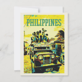 Cartão Postal Filipinas, jeepney sobrecarregada
