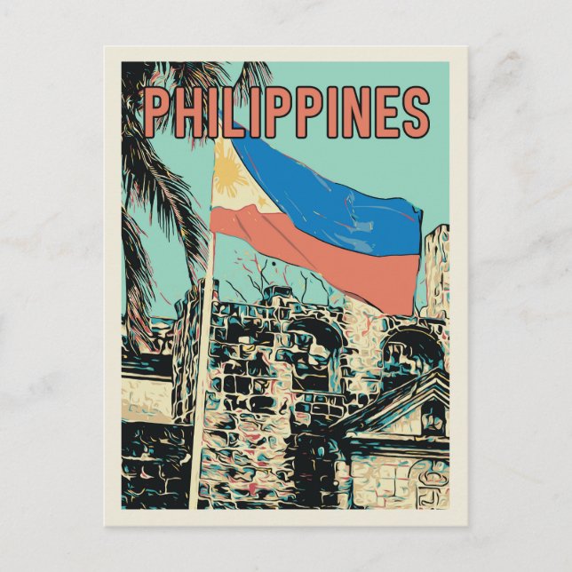 Cartão Postal Filipinas, Manila Intramuros, Santiago fort (Frente)