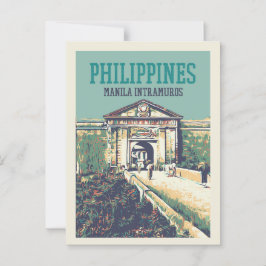 Cartão Postal Filipinas, Manila Intramuros Santiago fort