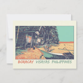 Cartão Postal Filipinas, praia de Boracay nas ilhas Visayas