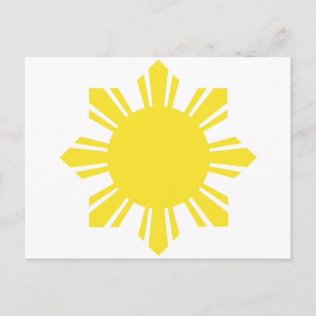 Cartão Postal Filipino Sun - Amarelo (Frente)