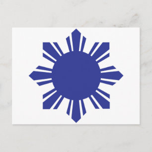 Cartão Postal Filipino Sun - Azul