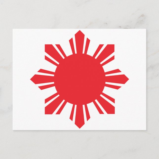 Cartão Postal Filipino Sun - Vermelho (Frente)